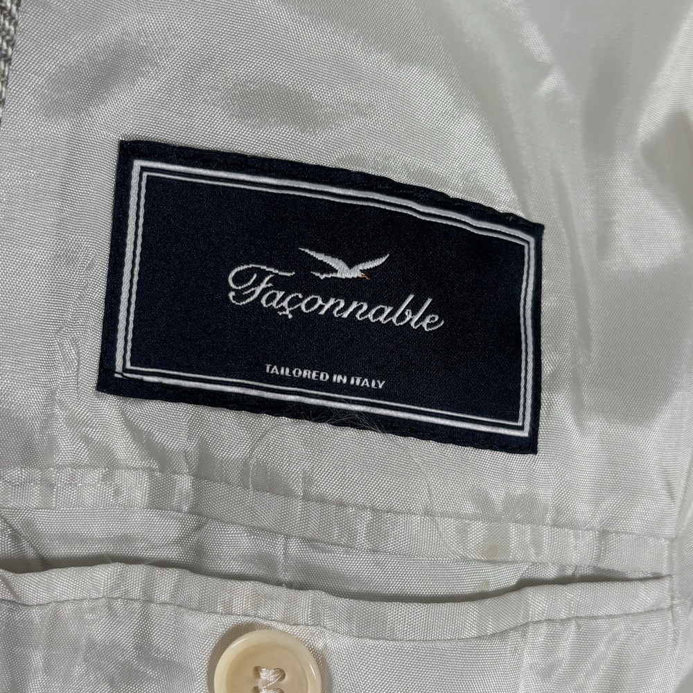 Salvatore Ferragamo 100% Silk Herringbone Blazer Sport Coat Size 54 IT 44R US - Picture 10 of 16